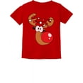 thumbnail image 1 of Cute Reindeer Boy Girl Christmas Shirt Toddler Infant Kids T-Shirt 24M Red, 1 of 5
