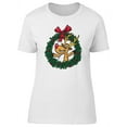 thumbnail image 1 of Cute Reindeer Christmas Wreath Tee Women's -Image by Shutterstock, 1 of 2