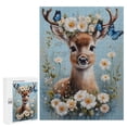 thumbnail image 1 of Cute Reindeer Jigsaw Puzzle, 500 Pieces, 20.5"x15.0" – Features Woodland Animal – Challenging, Perfect for Family Fun – Fun Indoor Activity, 1 of 8