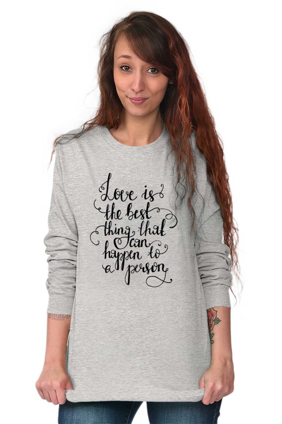 Cute Relationship Love Best Thing Women Plus Size Long Sleeve Graphic Tee Brisco Brands 3X