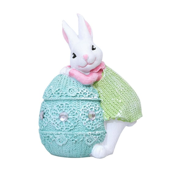 Cute Resin Bunny Figurine For Easter, Cute Bunny Figurine Resin Bunny Decoration Suitable For Home Desks Wine Cabinets Windowsills Gardens Balconie Easter Decor