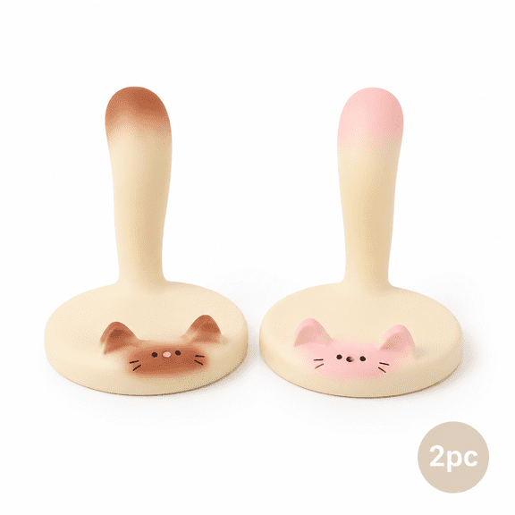 Cute Resin Cat Phone Stand - Multipurpose Desktop Lazy Cell Phone Holder and Kitten Ornament Statue, Aesthetic Office Desk Accessories and Home Decor Display for Hands-Free Video Watching