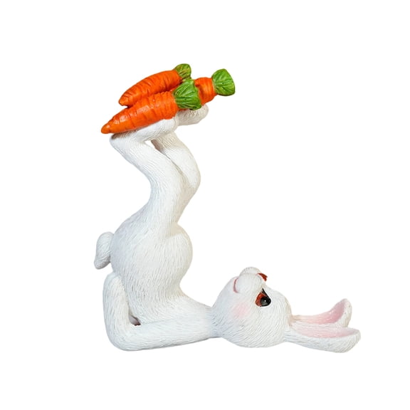 Cute Resin Garden Statue Decoration, Indoor Lawn Yard Polyresin Animal Figurine Sculpture Ornament Décor, acrobatics Rabbit Artwork
