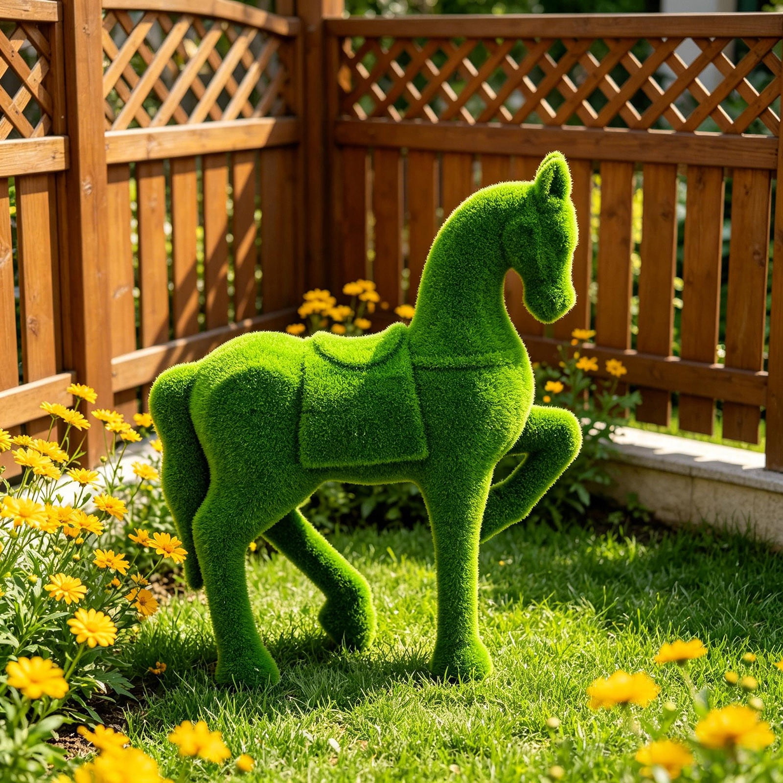 Cute Resin Horse Statue for Garden Decor, Outdoor Yard Art, Patio Styling, Home Garden Displays – Ideal Gift for Horse Lovers
