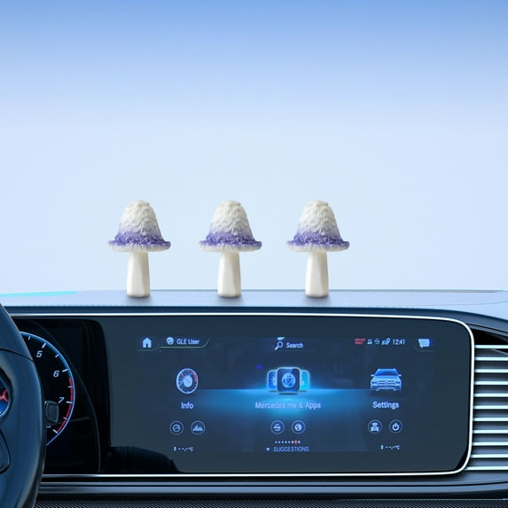 Cute Resin Mushroom Car Decor - Hand-Painted Dashboard Accessory, Lightweight Car Interior Decoration, Unique Gift for Car Enthusiasts