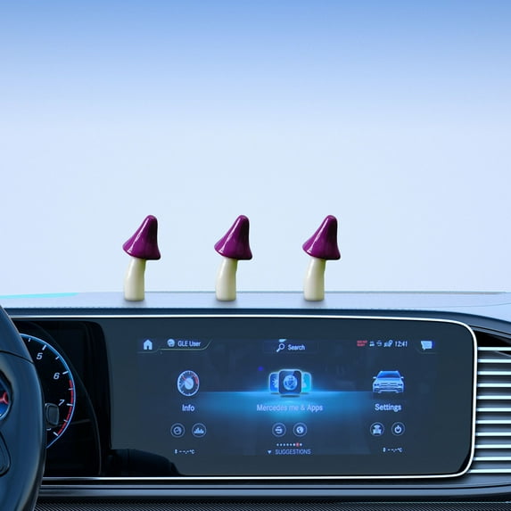 Cute Resin Mushroom Car Decor - Hand-Painted Dashboard Accessory, Lightweight Car Interior Decoration, Unique Gift for Car Enthusiasts
