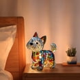 thumbnail image 1 of Cute Resin Puppy Night Light, Stained Glass Style Mosaic Yorkshire Terrier Lamp, Home Table Decor, for Dog Lover, 1 of 9