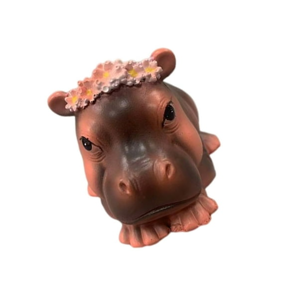 Cute Resins Hippo Baby Miniature Figurine for Home and Office Tabletop Decors