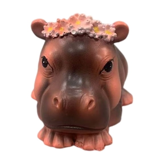 Cute Resins Hippo Baby Miniature Figurine for Home and Office Tabletop Decors