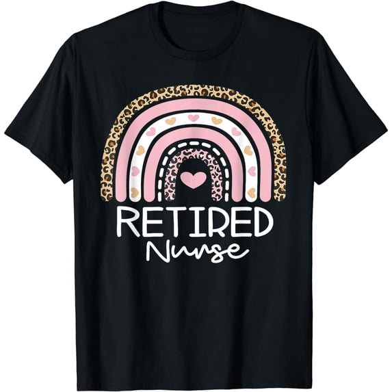 Cute Retired Nurse Leopard Rainbow Nursing Day Nurse Week T-Shirt