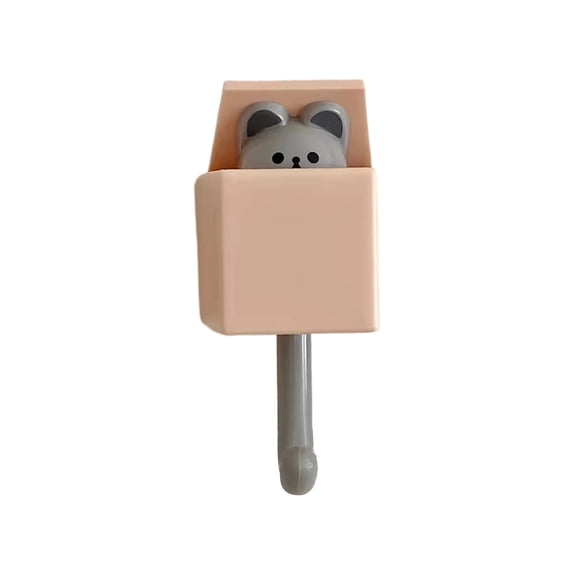 Cute Retractable Wall Hook with Adhesive No Drilling | Kawaii Decorative Hooks for Bathroom, Kitchen, Entryway, and Organizing Keys, Towels, and Accessories