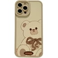 thumbnail image 1 of Cute Retro Bear Bow Soft Phone Case Compatible with iPhone Case (Gray,iPhone 14 Pro Max), 1 of 6