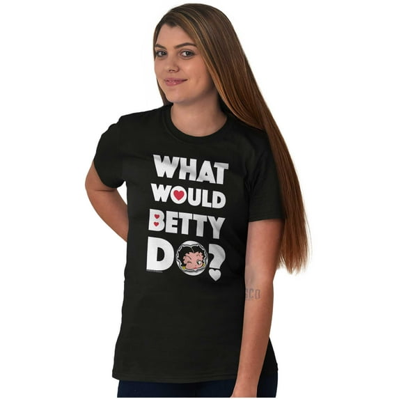 Cute Retro Betty Boop Cartoon WWBD Women's Graphic T Shirt Tees Brisco Brands L