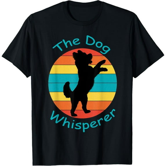 Cute Retro Dog Whisperer Vintage Funny Shirt for Dog Lovers T-Shirt men and women can wear, black, white, gifts