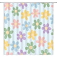 thumbnail image 1 of Cute Retro Flower Shower Curtain Colorful Floral Unique Pastel Daisy Groovy Lovely Women Girls Blue Fabric Bathroom Decor Curtains with Hooks,84 x 72, 1 of 6