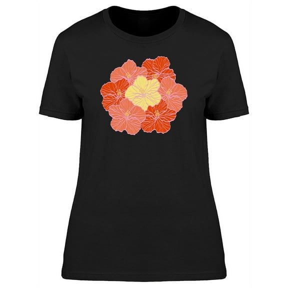 Cute Retro Hibiscus Collage T-Shirt Women -Image by Shutterstock, Female Medium