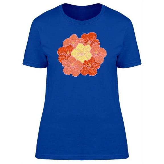 Cute Retro Hibiscus Collage T-Shirt Women -Image by Shutterstock, Female Small