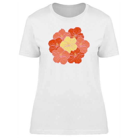 Cute Retro Hibiscus Collage T-Shirt Women -Image by Shutterstock, Female XX-Large