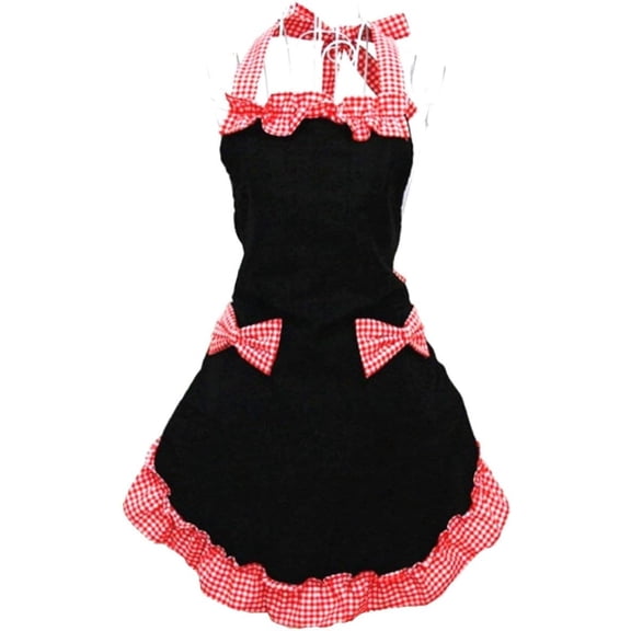 Cute Retro Lovely Vintage Ladies Kitchen Flirty Vintage Aprons for Women Girls with Pockets for Mothers Day Gift (Multicolor)