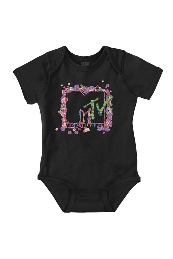 Cute Retro MTV Flower Power Logo Bodysuit Jumper Girls Infant Baby Brisco Brands 6M