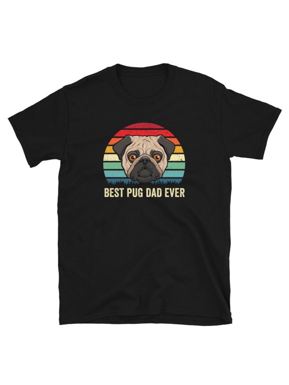 Cute Retro Pug Dog Dad Funny T Shirt Cool Pug Puppy Dogs Lover Dog Trainer Pet Owner Fathe