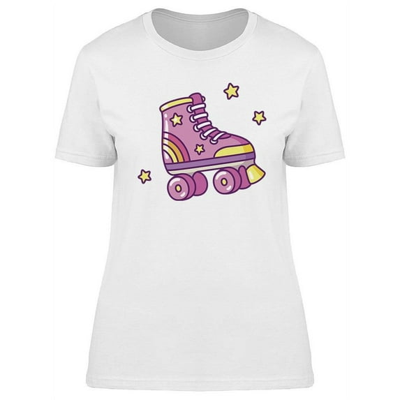 Cute Retro Style Roller Skates T-Shirt Women -Image by Shutterstock, Female 3X-Large