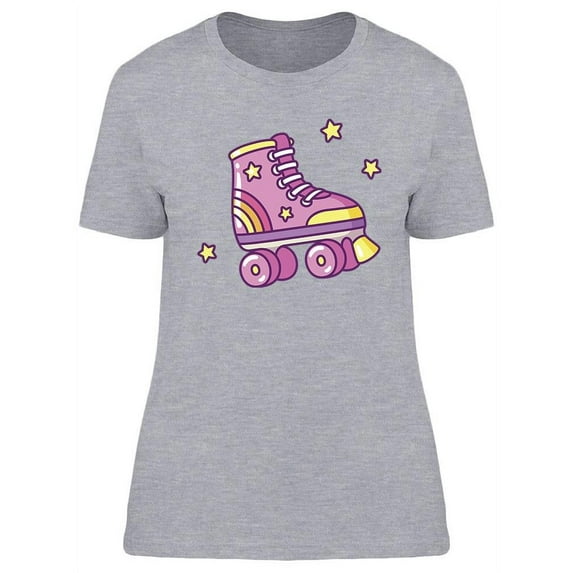 Cute Retro Style Roller Skates T-Shirt Women -Image by Shutterstock, Female Large