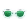 thumbnail image 1 of Cute Retro Super Thick Bevel Horn Rim Round Nerdy Hipster Sunglasses Green Clear - Green, 1 of 8