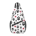 thumbnail image 1 of Cute Rhinest Dog Paw Sling Chest Bag Customized CrystalShoulder Crossbody Backpack for Men Traveling Daypack, 1 of 7