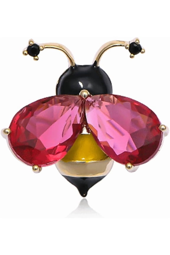 Cute Rhinestone Bee Brooch Pin for Women Coloful Wing Brooches Lapel Pins Small Animal Suit Collar Dress Accessories CZ Decoration Jewelryfor Christmas Halloween