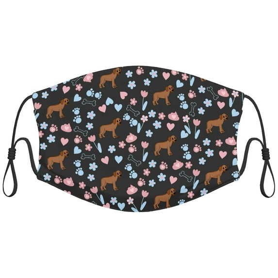 Cute Rhodesian Ridgeback Dog Graphic Printed Cloth Face Masks Reusable Washable Adjustable for Child (1 PCS)
