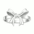 thumbnail image 1 of Cute Ribbon Bow Knot Tied Classic Band .925 Sterling Silver Ring -7, 1 of 7