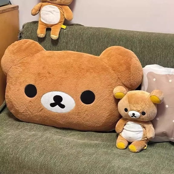 Cute Rilakkuma Plush Warm Hand Pillow Cartoon Bear Peluche Stuffed Toy Soft Cushion Birthday Gift