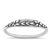 Cute Ring .925 Sterling Silver Oxidized Leaf Band Jewelry Female Male Unisex Size 4