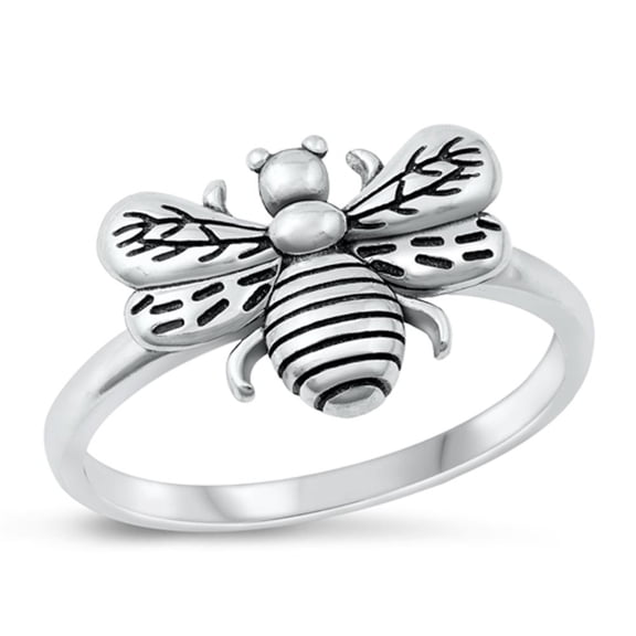 Cute Ring Oxidized .925 Sterling Silver Honey Bumble Bee Band Jewelry Female Male Unisex Size 5