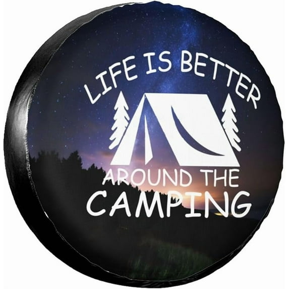 Cute On The Road Again Spare Tire Cover for Rv SUV Truck Trailer - Funny Wheel Covers Weatherproof Universal Fit for Camper Outdoor Travel Wheel Protectors Cover
