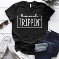 thumbnail image 1 of Cute Road Trippin Printed T-Shirts For Women Short Sleeve Funny Round Neck Tee Shirt Casual Summer Tops, 1 of 5