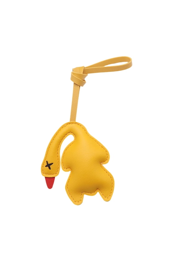 Cute Roast Duck Design Keychain For Keys Bags Car Decoration Soft PU1eatherKeyring Fashionable Accessory Gift