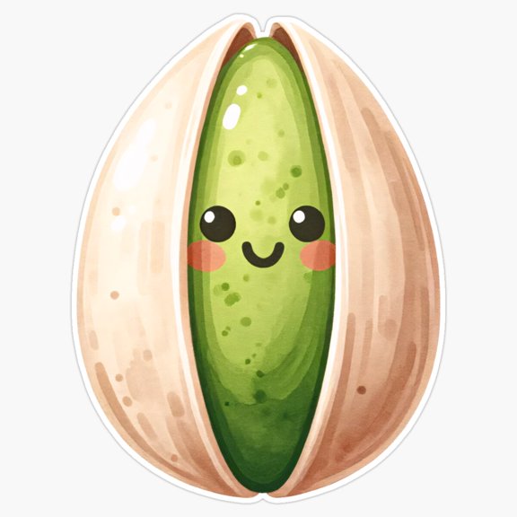 Cute Roasted Green Pistachio Nut Open Shell Healthy Agriculture Snack Icon Decal For Hydroflask Sticker