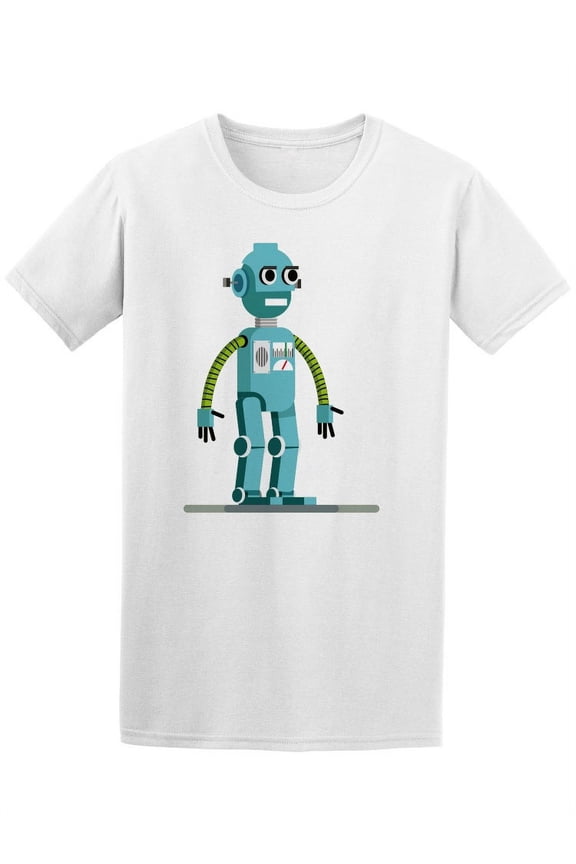 Cute Robot Doodle With Eyes T-Shirt Men -Image by Shutterstock, Male XX-Large