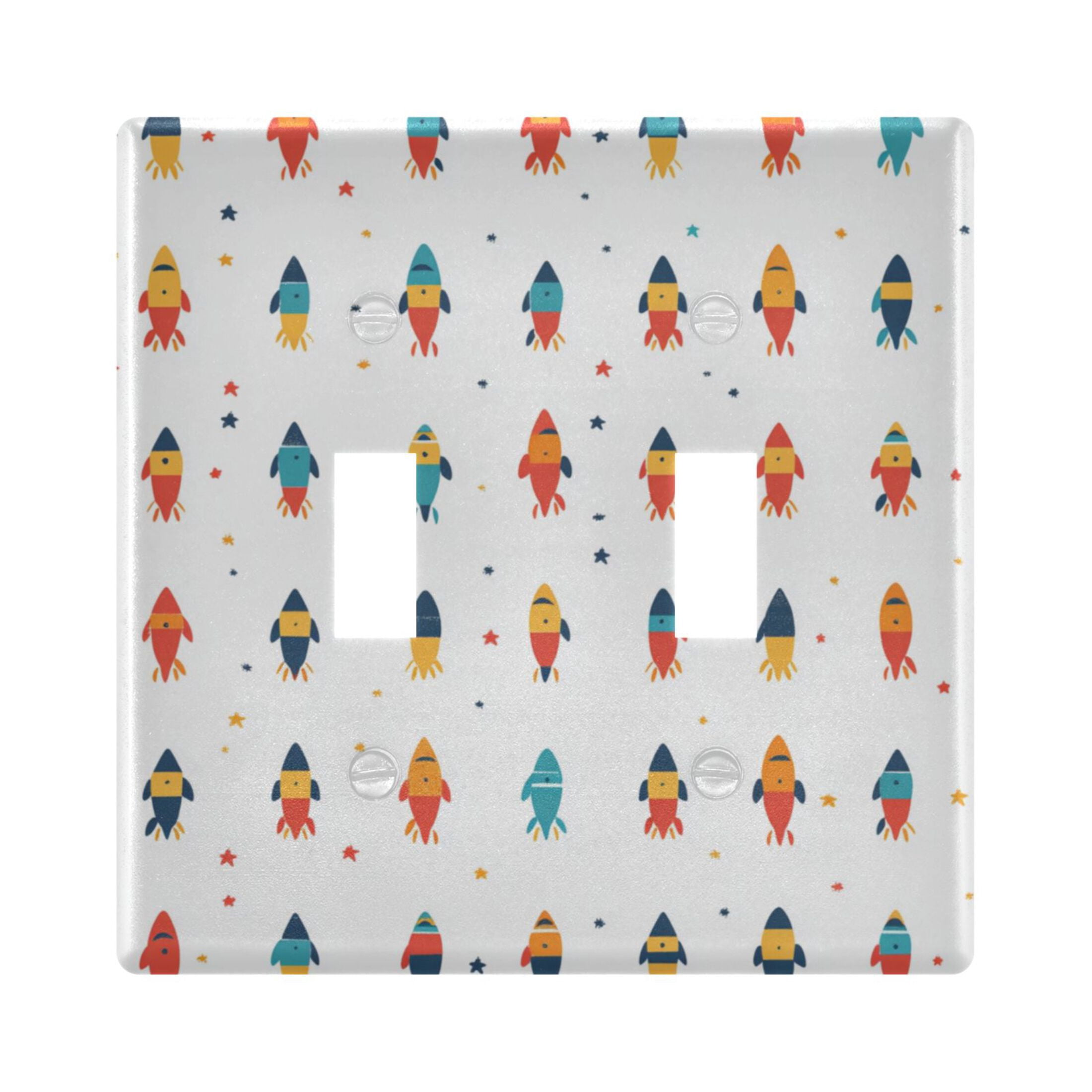 Cute Rocket Pattern Decorative Light Switch Plates Switch Cover ...