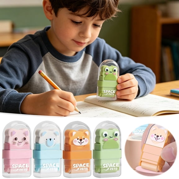 Cute Rolling Line Shaped Eraser, Clean Erasing Rubber Eraser, Minimal Residue Smooth Correction Stationery, Compact Handheld Eraser For Daily Writing Correction, Art Drafting And Holiday Gifting