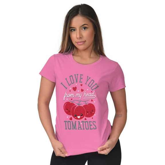 Cute Romance Love Valentines Day Womens Slim Fit Graphic Tee Brisco Brands X