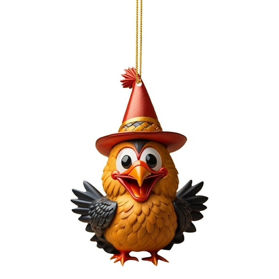Cute Rooster Car Pendant Home Tree Decoration Christmas Tree Ornament Home Decor