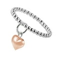 thumbnail image 1 of Cute Rose Gold Vermeil Dangle Heart Eternity Beaded Sterling Silver Ring for Female Anniversary Size -8, 1 of 5