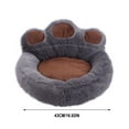 thumbnail image 1 of Cute Round Calming Dog Bed of Paw Shape, Pet Large Fur Plush Dog Bed Donut for Medium Large Breed Dog, Soft, Comfy and Cozy Doggie Bed with Bolster E, 1 of 6