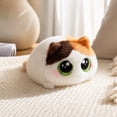 thumbnail image 1 of Cute Round Cat Plush Toy Soft Fluffy Kitten Stuffed Animal with Big Eyes for Stress Relief and gifts, 1 of 7