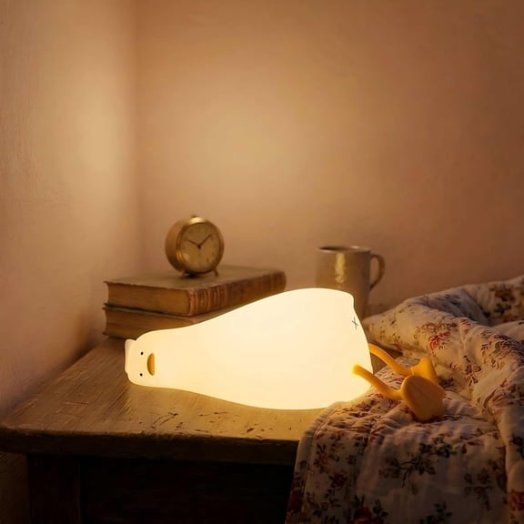 Cute Rubber Duck Night Light for , Squishy Rechargeable Night Light with 3 Brightness Levels & 30 Min Timer, Fun Cute Lamp for  ,  Bedroom Decor (Duck Night Lights)