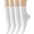 thumbnail image 1 of Cute Ruffle Ankle Socks for Women - Soft Cotton Knit Lettuce Low Cut Frilly Crew Socks, 1 of 1