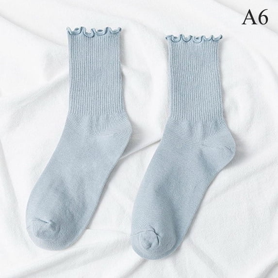 Cute Ruffle Socks Cotton Japanese Fashion Casual Versatile Women's Crew Neck Socks